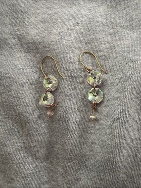 Crystal Drop Dangle Earrings in Iridescent Green - Women Jewelry